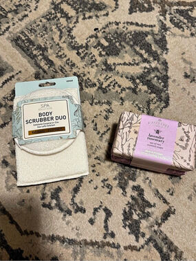 Body Scrubber Duo and Lavender Rosemary soap bundle